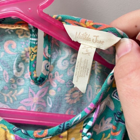 Matilda Jane Make Believe To The Castle Floral Green Dress‎ Girls Sz 6 - Picture 2 of 5